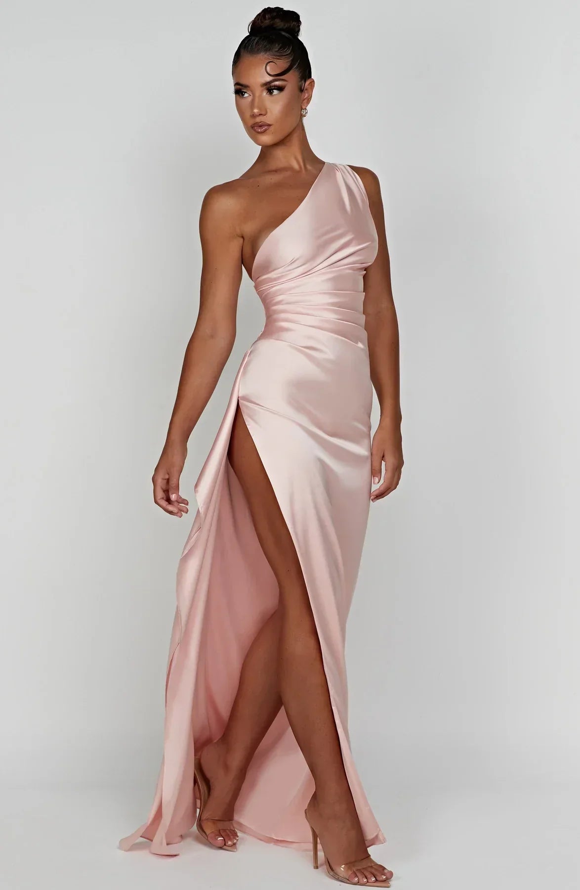 Isabeau | One Shoulder Satin Dress
