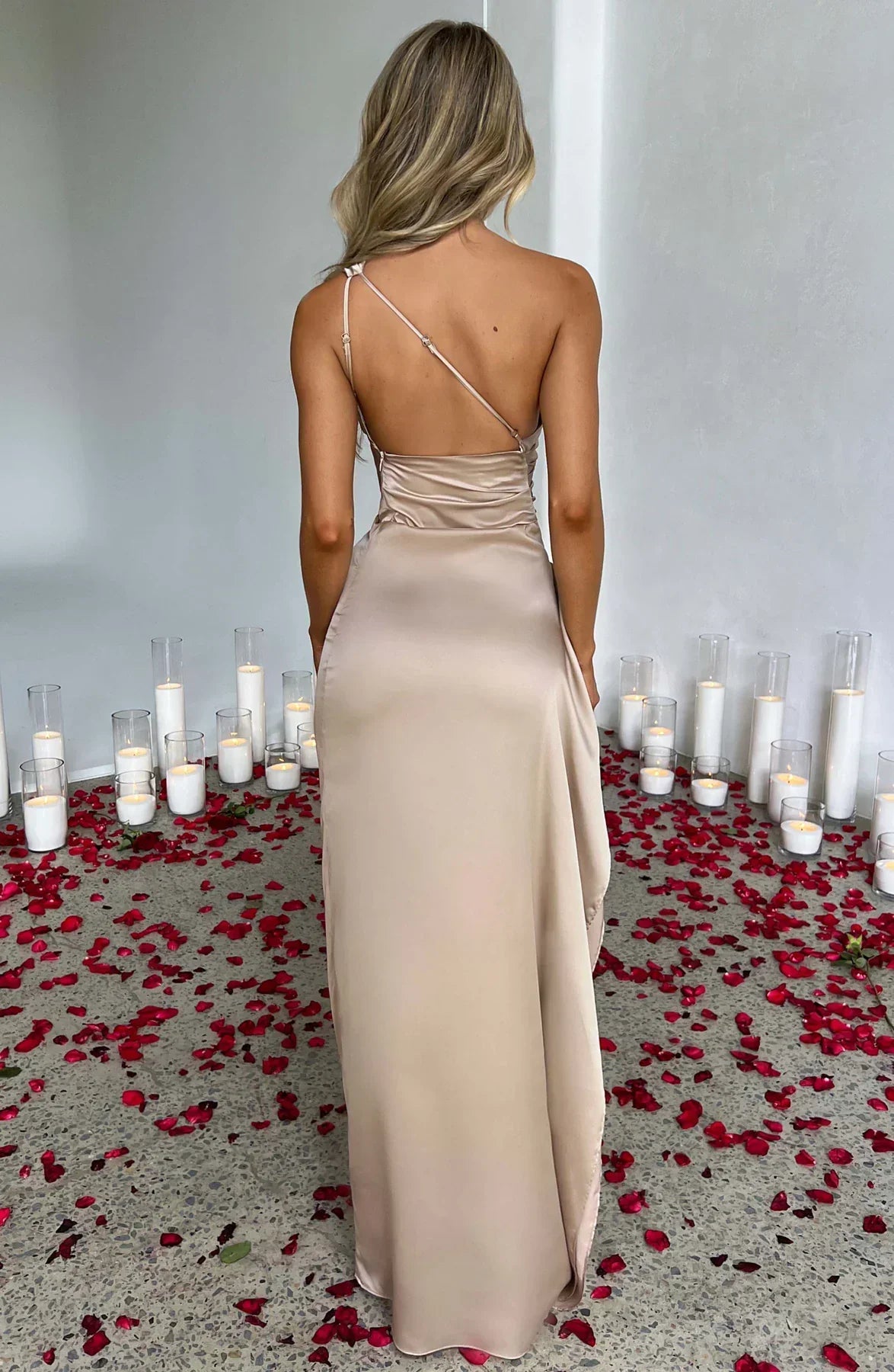 Isabeau | One Shoulder Satin Dress
