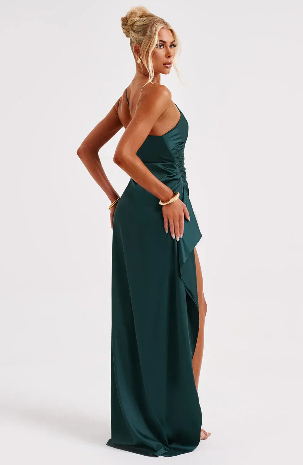 Isabeau | One Shoulder Satin Dress