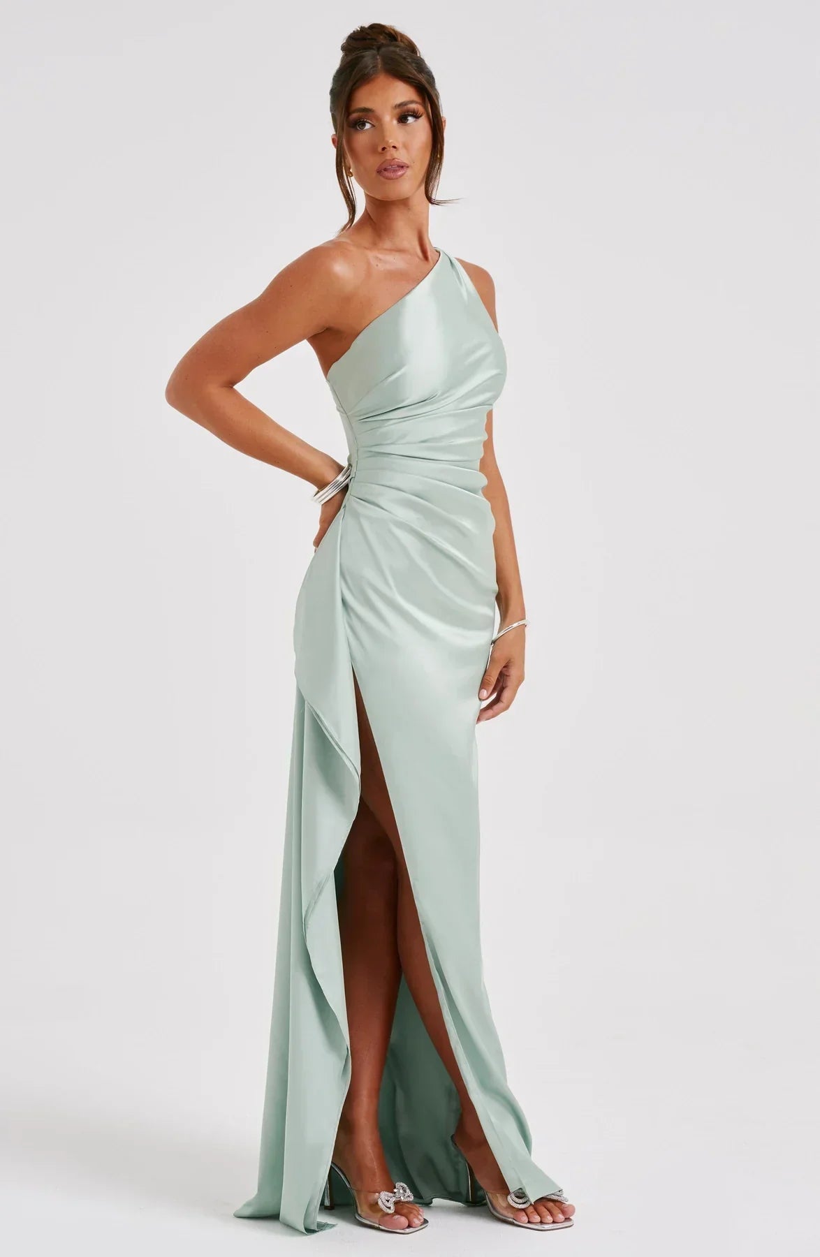 Isabeau | One Shoulder Satin Dress