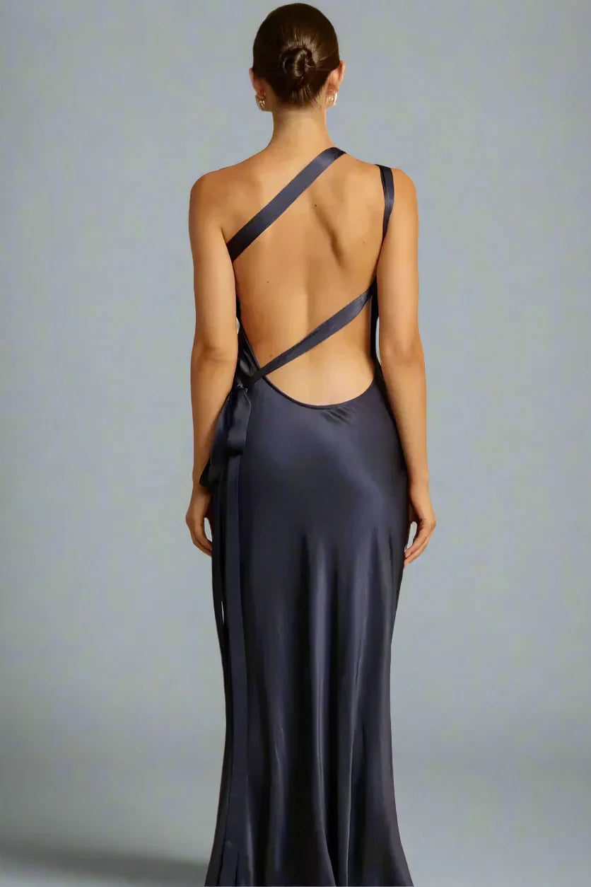 Odette | One-Shoulder Satin Evening Dress