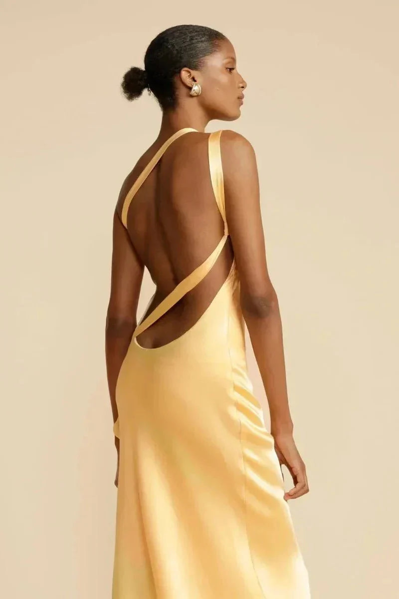 Odette | One-Shoulder Satin Evening Dress