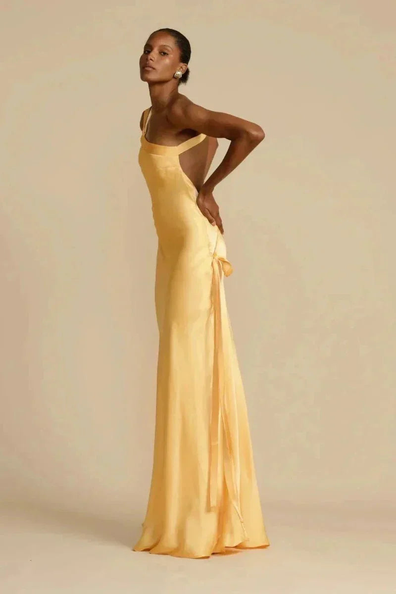 Odette | One-Shoulder Satin Evening Dress