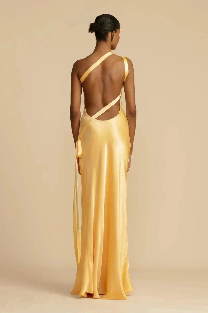 Odette | One-Shoulder Satin Evening Dress