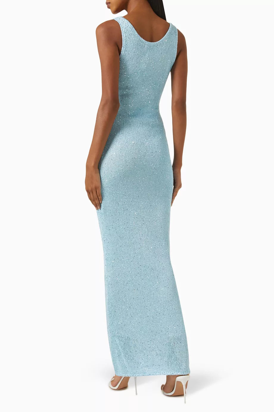 Elly | Sequin Detail Maxi Dress In Light Blue