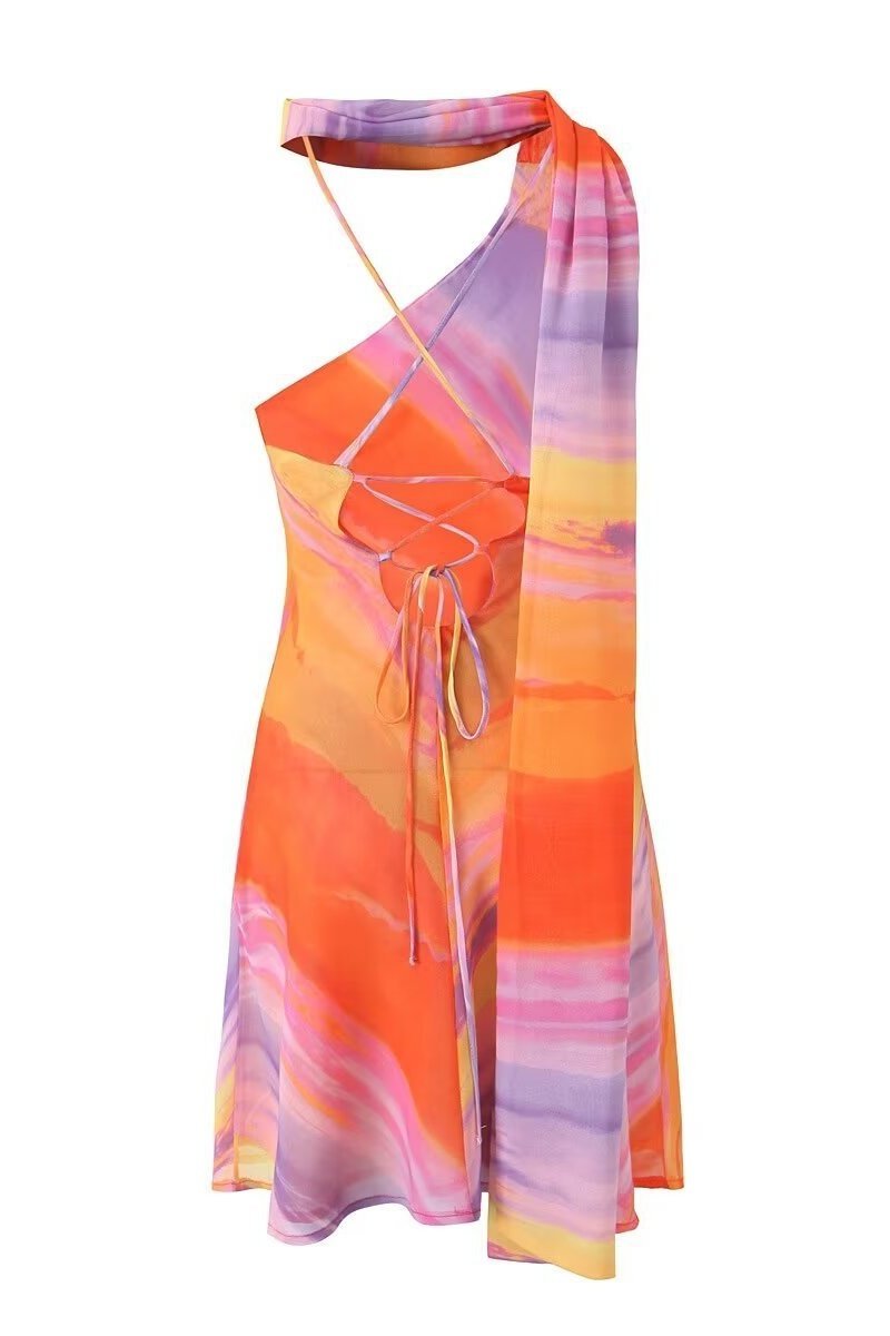 Holly | Tropical Sunset Mini Dress