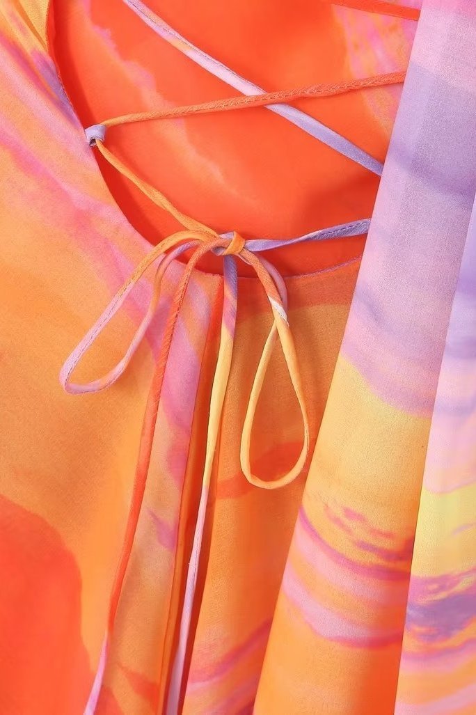 Holly | Tropical Sunset Mini Dress