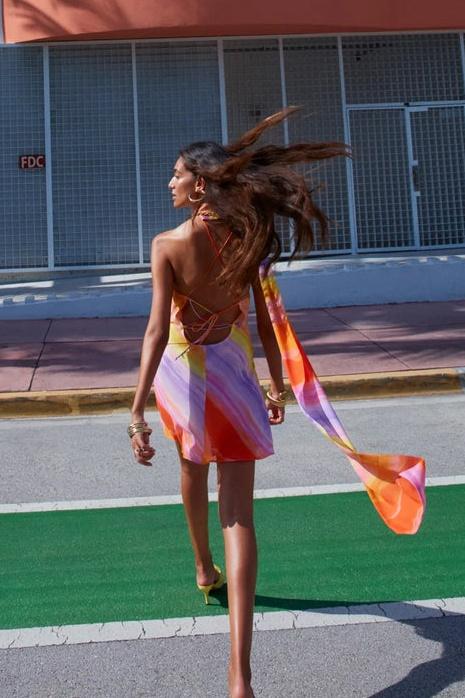 Holly | Tropical Sunset Mini Dress