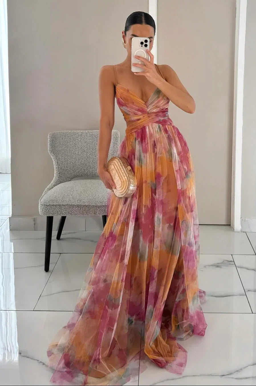 Poppy | Women's Elegant Maxi Dress with Textured Layers
