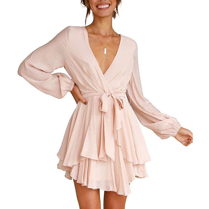 Portia | Lantern Sleeves V-Neck Dress