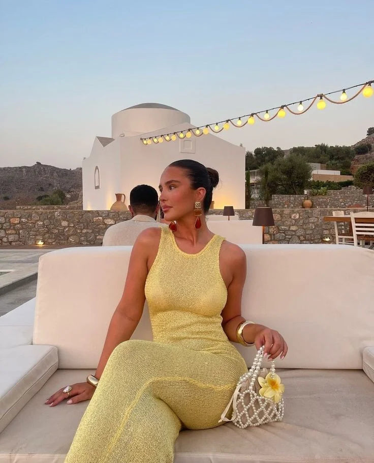 Edith | Women's Sleeveless Sparkling Maxi Dress for Evening