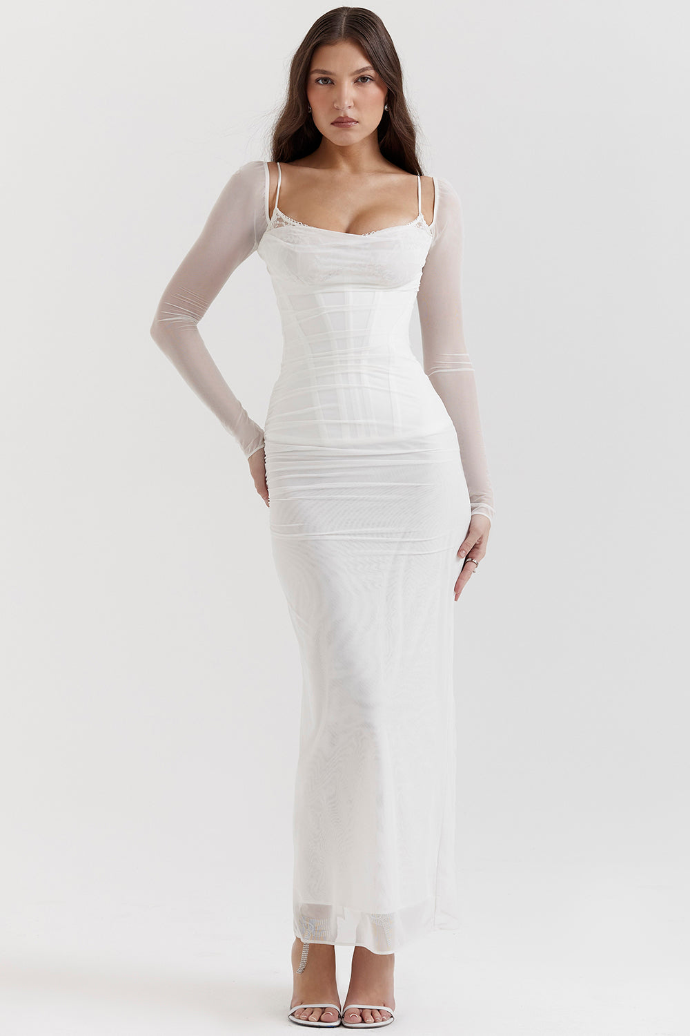 Nora | Deep Maxi Dress with Long Sleeves