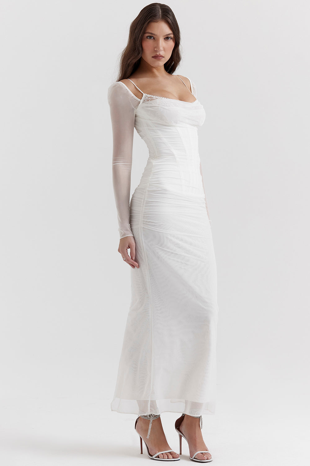 Nora | Deep Maxi Dress with Long Sleeves
