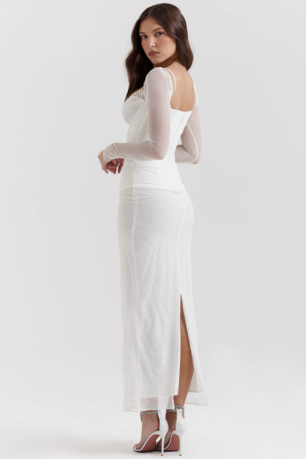 Nora | Deep Maxi Dress with Long Sleeves