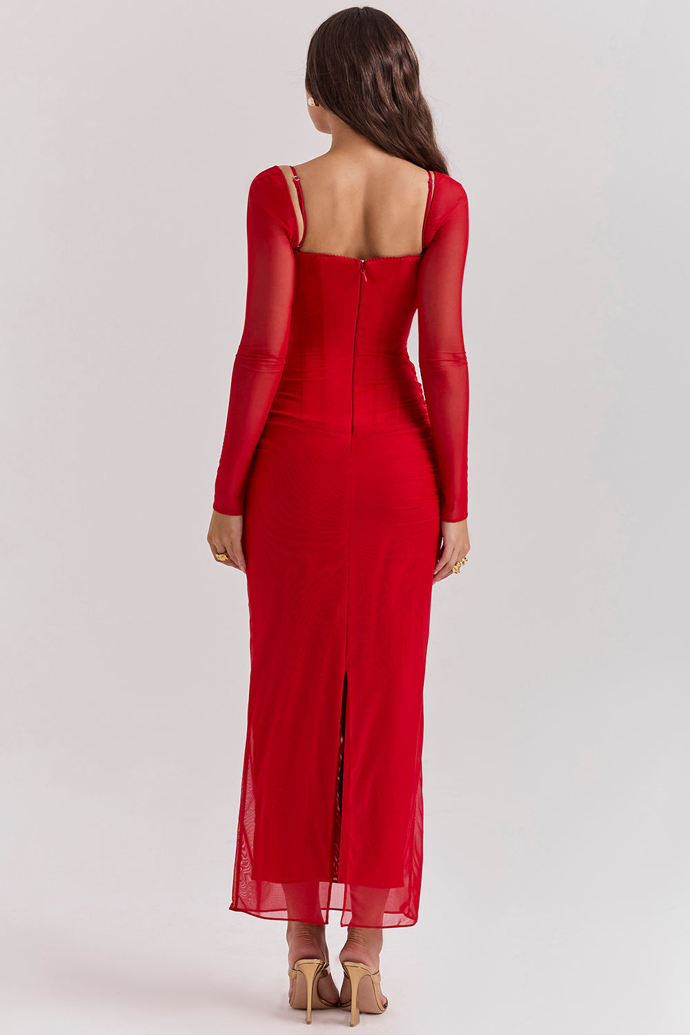 Nora | Deep Maxi Dress with Long Sleeves