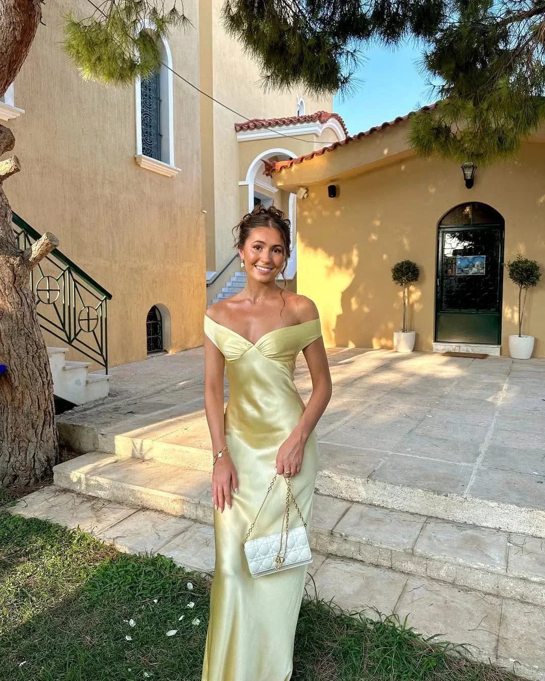 Florence | Off Shoulder Yellow Maxi Dress