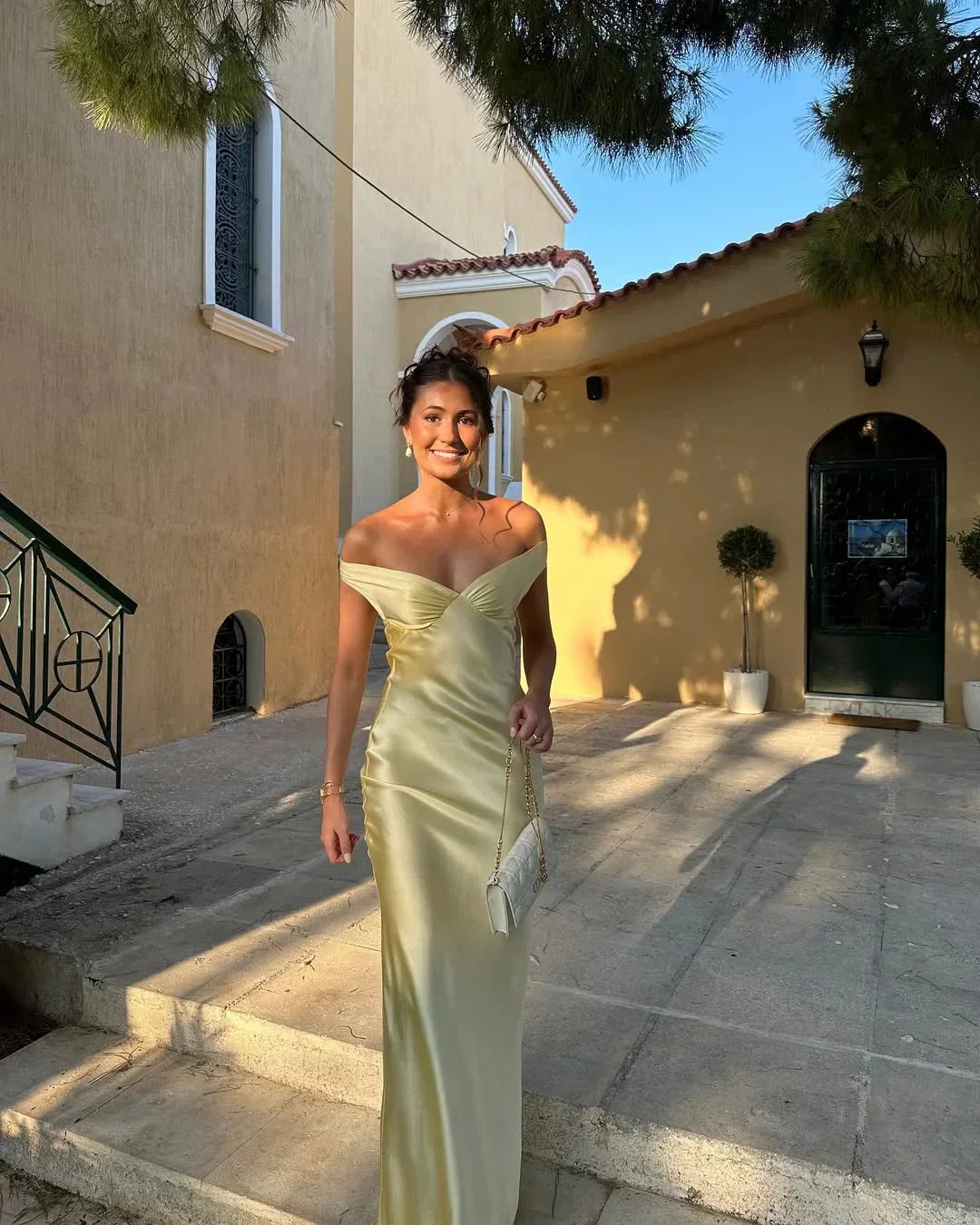 Florence | Off Shoulder Yellow Maxi Dress