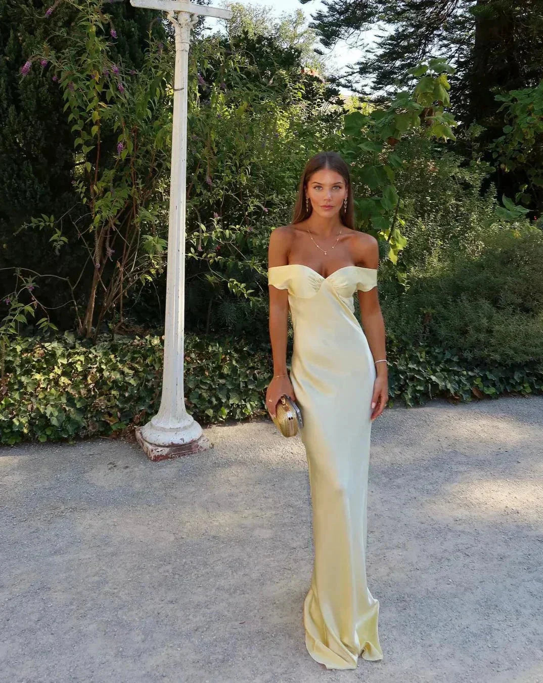Florence | Off Shoulder Yellow Maxi Dress