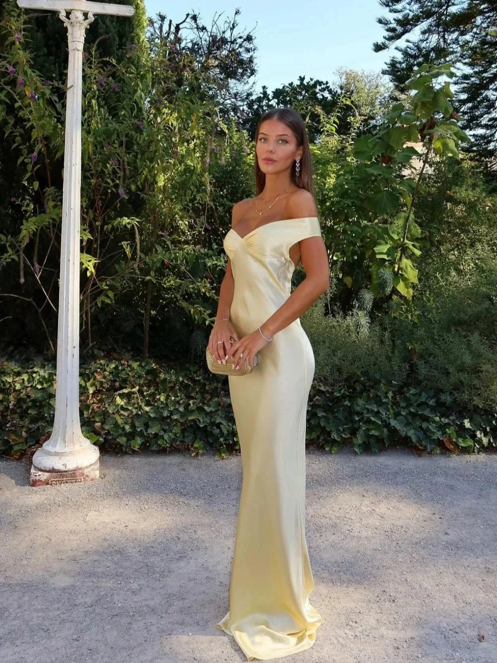 Florence | Off Shoulder Yellow Maxi Dress