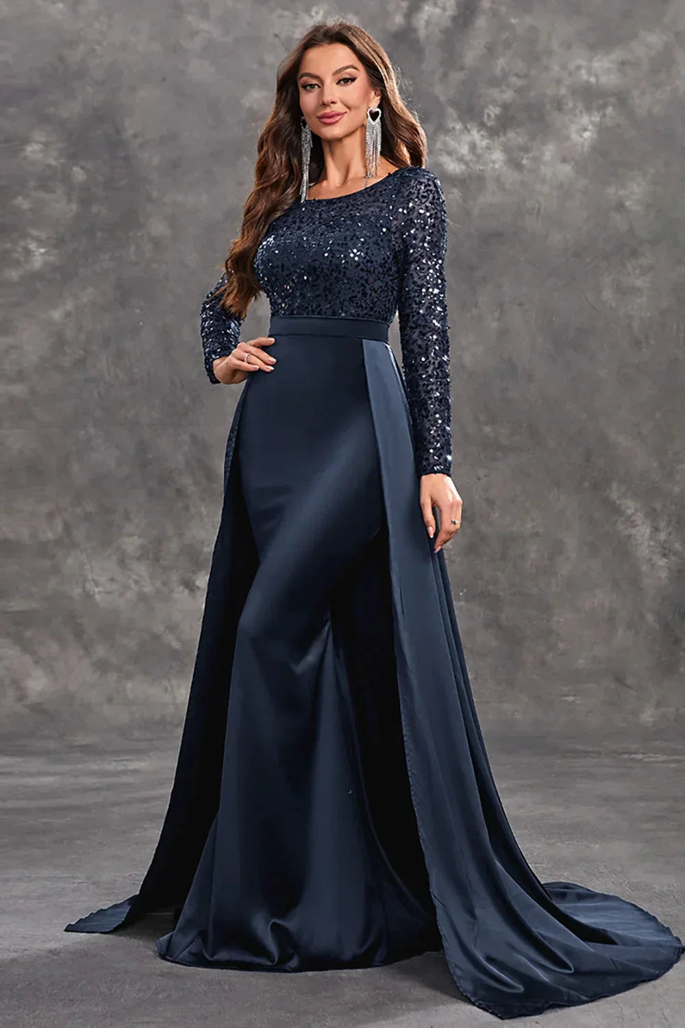 Seren | Women's Sequined Bodice Evening Dress with Flowing Skirt