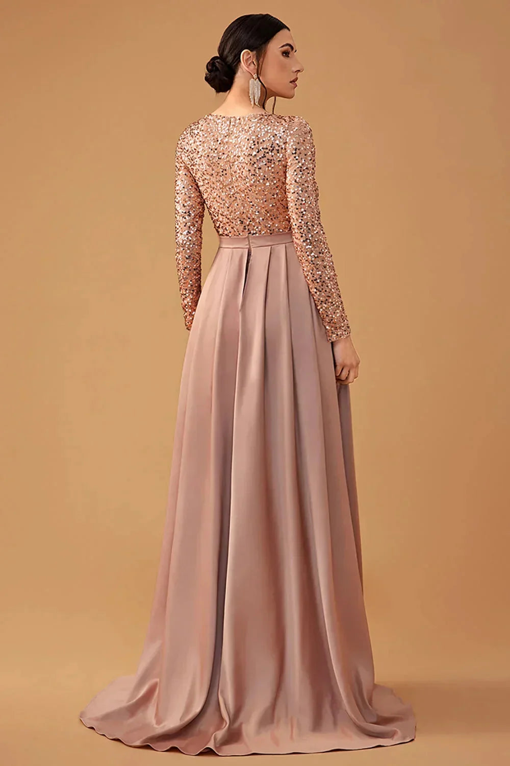 Seren | Women's Sequined Bodice Evening Dress with Flowing Skirt