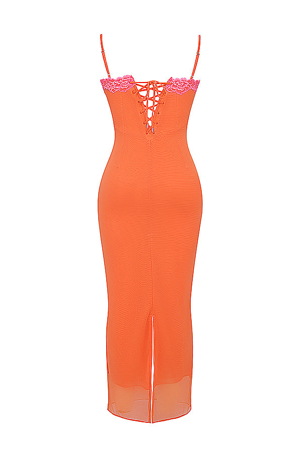 Rosaline | Flame Orange Maxi Dress