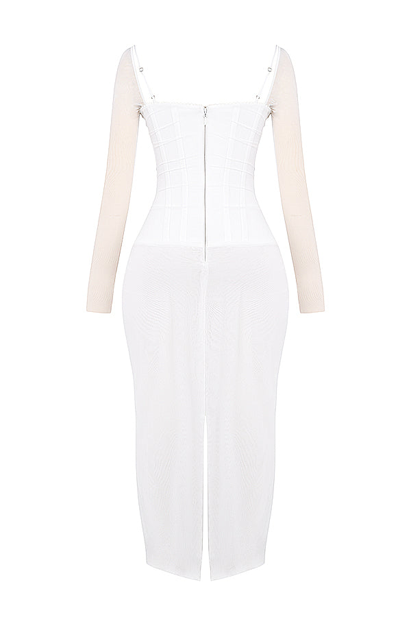 Nora | Deep Maxi Dress with Long Sleeves